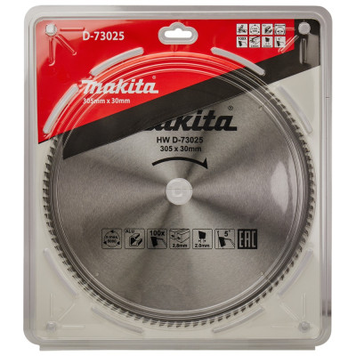 Диск пильний по алюмінію Makita TCT 305x30x100 D-73025