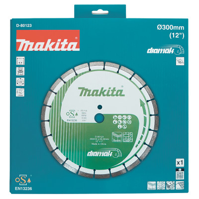 Круг алмазний по бетону Makita 300х25.4х3 мм D-80123