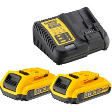 Набір DeWALT XR зарядний пристрій 10.8-18 В, акумулятори 2 шт Li-Ion 2 Аг DCB105D2