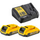Набор DeWALT XR зарядное устройство 10.8-18 В, аккумуляторы 2 шт Li-Ion 2 Ач DCB105D2