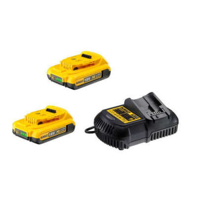 Набор DeWALT XR зарядное устройство 10.8-18 В, аккумуляторы 2 шт Li-Ion 2 Ач DCB105D2