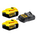 Набор DeWALT XR зарядное устройство 10.8-18 В, аккумуляторы 2 шт Li-Ion 18 В 5 Ач DCB105P2