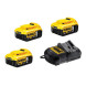 Набор DeWALT XR зарядное устройство 10.8-18 В, аккумуляторы 3 шт Li-Ion 18 В 5 Ач DCB105P3