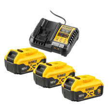 Набір DeWALT XR зарядний пристрій 12/18 В, акумулятори 3 шт Li-Ion 18 В 5 Аг DCB1104P3