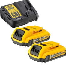 Набір DeWALT XR зарядний пристрій 10.8-18 В, акумулятори 2 шт Li-Ion 2 Аг DCB115D2