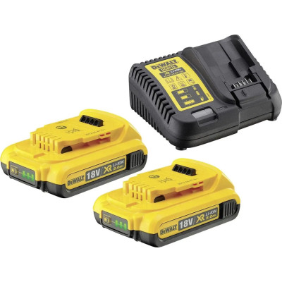 Набір DeWALT XR зарядний пристрій 10.8-18 В, акумулятори 2 шт Li-Ion 2 Аг DCB115D2