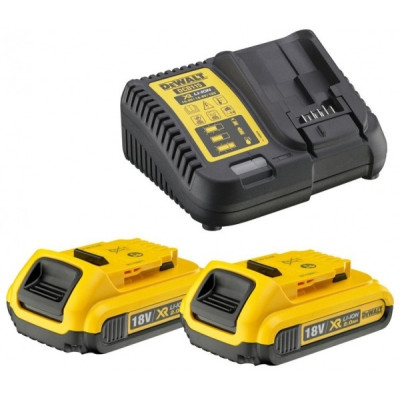 Набір DeWALT XR зарядний пристрій 10.8-18 В, акумулятори 2 шт Li-Ion 2 Аг DCB115D2