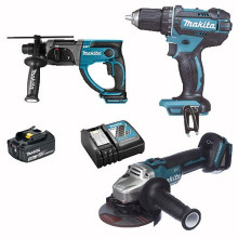 Набір акумуляторних інструментів Makita DHR202Z + DGA504Z + DDF482Z