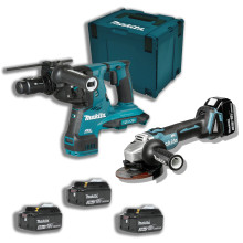 Акумуляторний перфоратор Makita DLXMUA281 (DHR281Z + BL1830Bx4 + DC18RD + DGA504Z + кейс Makpac 4)