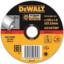 Круг отрезной по алюминию DeWALT Alu Extreme Cutting 125x22.23х1.6 мм DT043360
