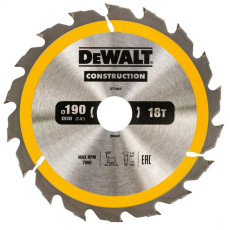 Диск пильний по дереву DeWALT СONSTRUCTION 190х30х18 DT1943