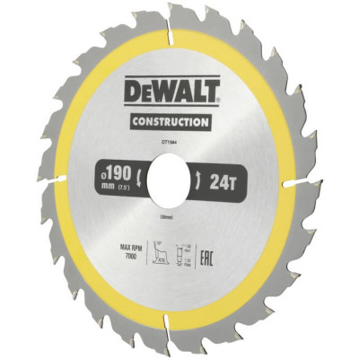 Диск пильний по дереву DeWALT CONSTRUCTION 190х30х24 DT1944