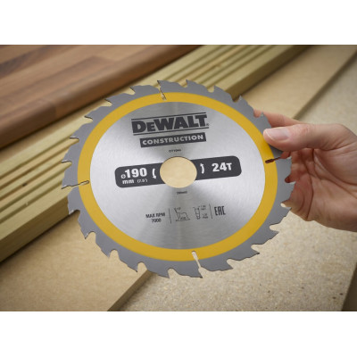 Диск пильний по дереву DeWALT CONSTRUCTION 190х30х24 DT1944