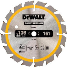 Диск пильний по дереву DeWALT СONSTRUCTION 136х10х16 DT1946