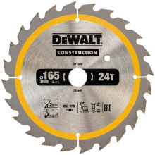 Диск пильний по дереву DeWALT CONSTRUCTION 165х20х24 DT1949