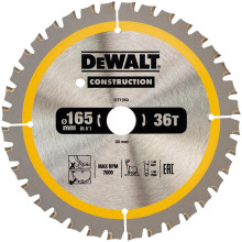 Диск пильний по дереву DeWALT CONSTRUCTION 165х20х36 DT1950
