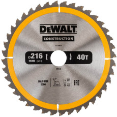 Диск пильний по дереву DeWALT СONSTRUCTION 216х30х40 DT1953