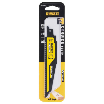 Полотно по дереву для сабельной пилы DeWALT Extreme Carbide 152 мм 6 TPI DT20440