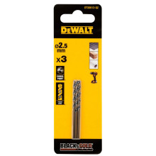 Свердла по металу 3 шт DeWALT Extreme Black & Gold HSS-G 2.5х30х57 мм DT20513