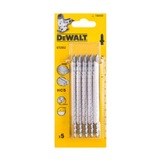 Полотна по дереву для лобзика 5 шт DeWALT HCS 116х87х3 мм T 301 CD DT2052
