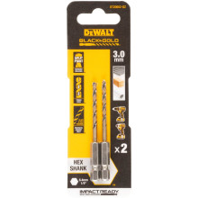 Свердла по металу 2 шт DeWALT Extreme Impact Black & Gold HSS-G 3х34х72 мм DT20602