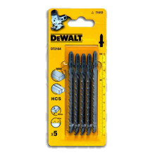 Полотна по дереву для лобзика 5 шт DeWALT HCS 100х68х4 мм T 101 D DT2164
