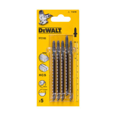 Полотна по дереву для лобзика 5 шт DeWALT HCS 100х73х2.5 мм T 101 B DT2165