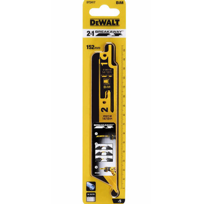 Полотна по металу для шабельної пили 5 шт DeWALT Breakaway 152 мм 14-18 TPI DT2417