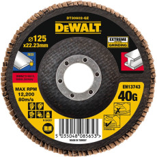 Круг пелюстковий по нержавіючій сталі DeWALT Extreme 125х22.23 мм P40 DT30602