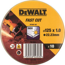 Круги відрізні по нержавіючій сталі 10 шт DeWALT Fast Cut 125х22.23х1 мм DT3507