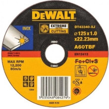 Круг відрізний по нержавіючій сталі DeWALT Inox Extreme 125х22.23х3 мм DT43340
