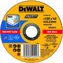 Круг відрізний по нержавіючій сталі DeWALT Inox 125х22.23х1 мм DT43902