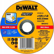 Круг відрізний по нержавіючій сталі DeWALT Inox 125х22.23х1 мм DT43902