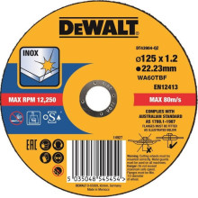 Круг отрезной по нержавеющей стали DeWALT Inox 125х22.23х1.2 мм DT43904