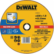 Круг відрізний по нержавіючій сталі DeWALT Inox 230х22.23х1.9 мм DT43909