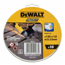 Круги відрізні по нержавіючій сталі 10 шт DeWALT Inox FastCut 125х22.23х1 мм DT43972