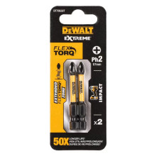 Біти ударні подовжені 2 шт DeWALT Impact Torsion Extreme PH2 57 мм DT70532T