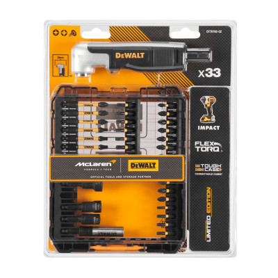 Набор бит и головок с угловой насадкой DeWALT McLaren Limited Edition 33 предмета DT70782