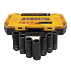 Haбор головок торцевых ударных удлинённых в кейсе 7 шт DeWALT McLaren Limited Edition 17-24 мм 1/2 дюйма DT70905