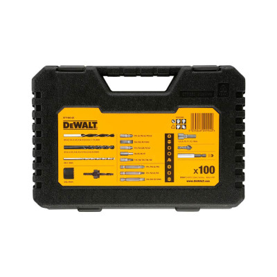 Набір біт та свердел DeWALT 100 предметів DT71563