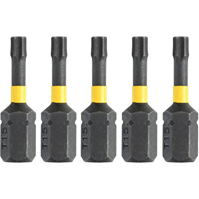 Біти ударні 5 шт DeWALT Impact Torsion Extreme T15 25 мм DT7380T