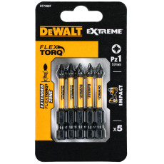Біти ударні подовжені 5 шт DeWALT Impact Torsion Extreme PZ1 57 мм DT7390T