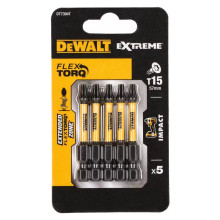 Біти ударні подовжені 5 шт DeWALT Impact Torsion Extreme T15 57 мм DT7394T