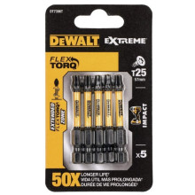 Біти ударні подовжені 5 шт DeWALT Impact Torsion Extreme T25 57 мм DT7396T