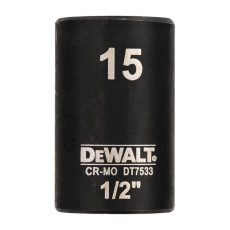 Головка торцевая ударная DeWALT Extreme 15 мм 1/2” DT7533