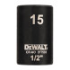 Головка торцевая ударная DeWALT Extreme 15 мм 1/2” DT7533