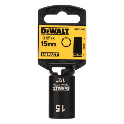 Головка торцевая ударная DeWALT Extreme 15 мм 1/2” DT7533