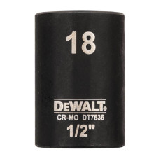 Головка торцевая ударная DeWALT Extreme 18 мм 1/2” DT7536