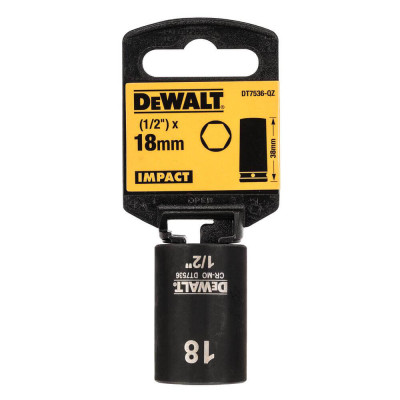 Головка торцевая ударная DeWALT Extreme 18 мм 1/2” DT7536