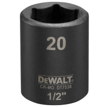 Головка торцевая ударная DeWALT Extreme 20 мм 1/2” DT7538